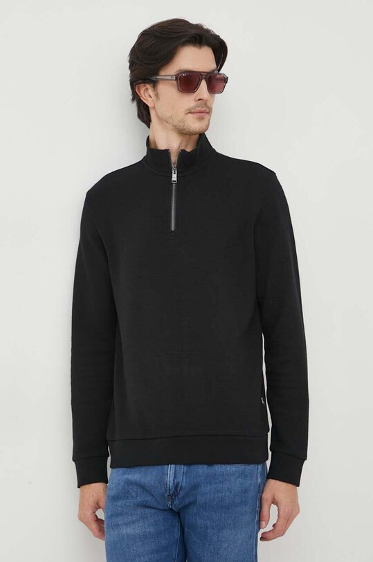 BOSS bluza bawełniana bawełna czarny 50500328