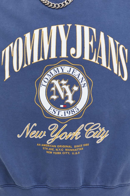 Βαμβακερή μπλούζα Tommy Jeans DM0DM17798 σκούρο μπλε
