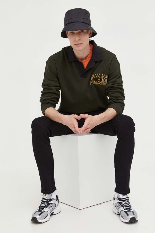 Bavlněná mikina Tommy Jeans DM0DM17801 hnědá AW23