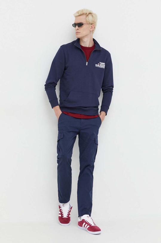 Bavlnená mikina Tommy Jeans DM0DM17782 tmavomodrá AW23