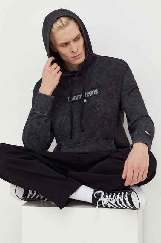 Tommy Jeans hanorac de bumbac print gri DM0DM17787