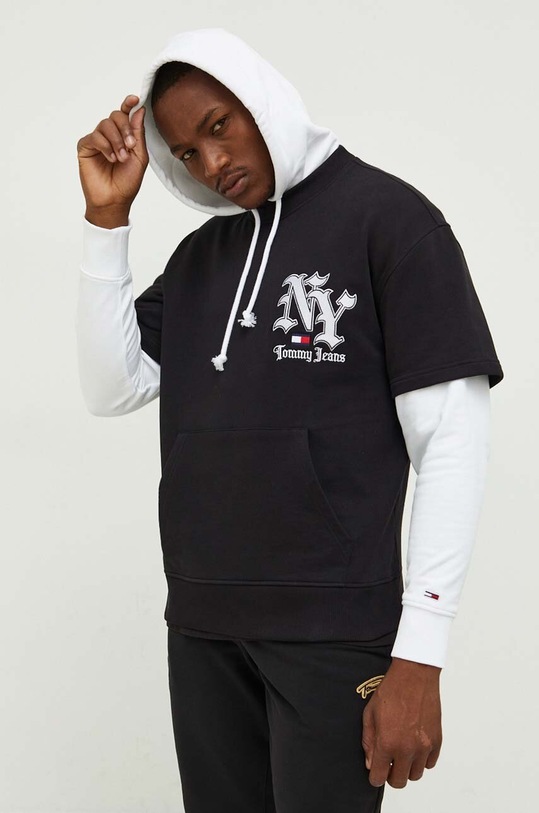 Bavlněná mikina Tommy Jeans černá DM0DM17794