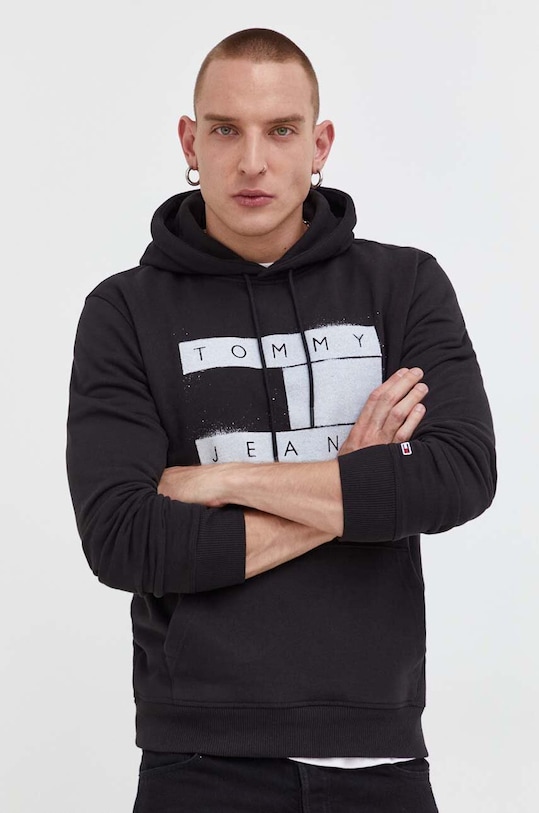 Tommy Jeans felső nyomtatásos fekete DM0DM17911