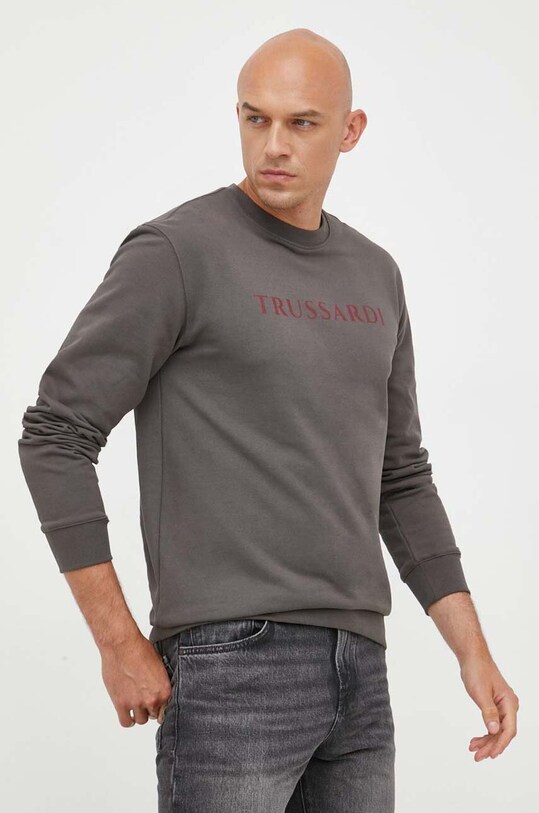 Bombažen pulover Trussardi siva 52F00333.1T006303