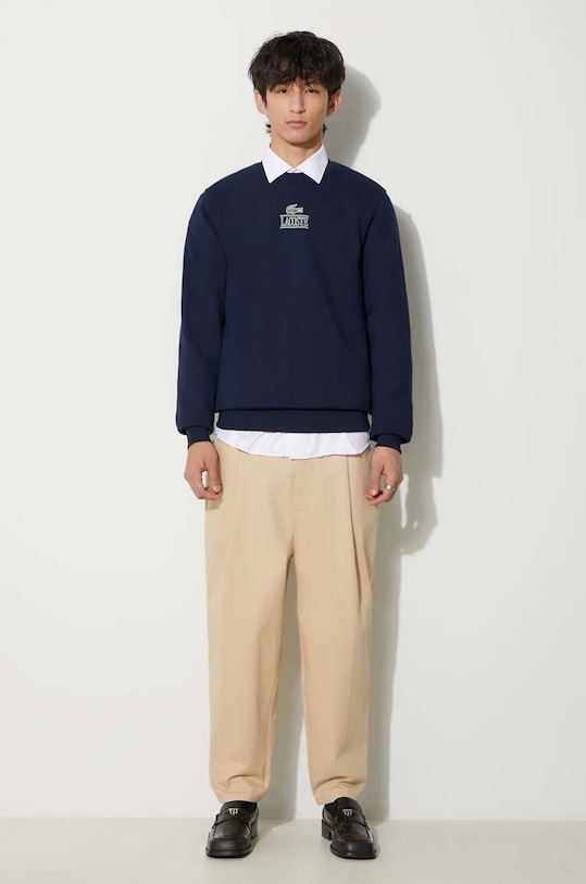 Βαμβακερή μπλούζα Lacoste SH1156 σκούρο μπλε AW23