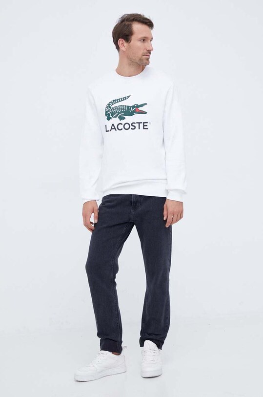 Бавовняна кофта Lacoste SH1281 білий AW24