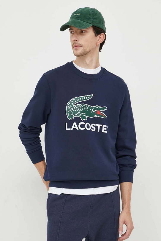 Lacoste hanorac de bumbac print bleumarin SH1281