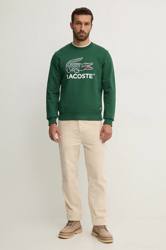 Хлопковая кофта Lacoste SH1281 зелёный AW24
