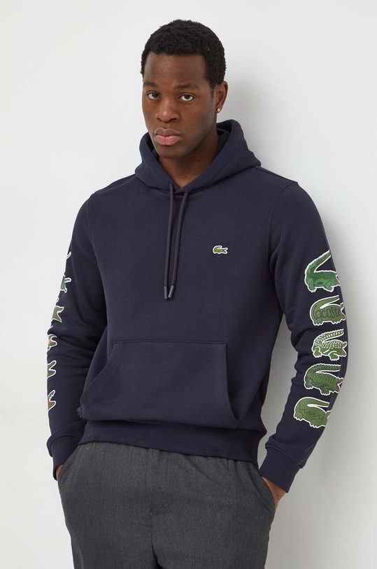 Lacoste hanorac de bumbac print bleumarin SH1323