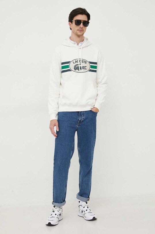 Bavlnená mikina Lacoste SH1413 béžová AW23