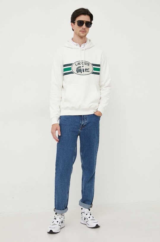 Βαμβακερή μπλούζα Lacoste SH1413 μπεζ AW23