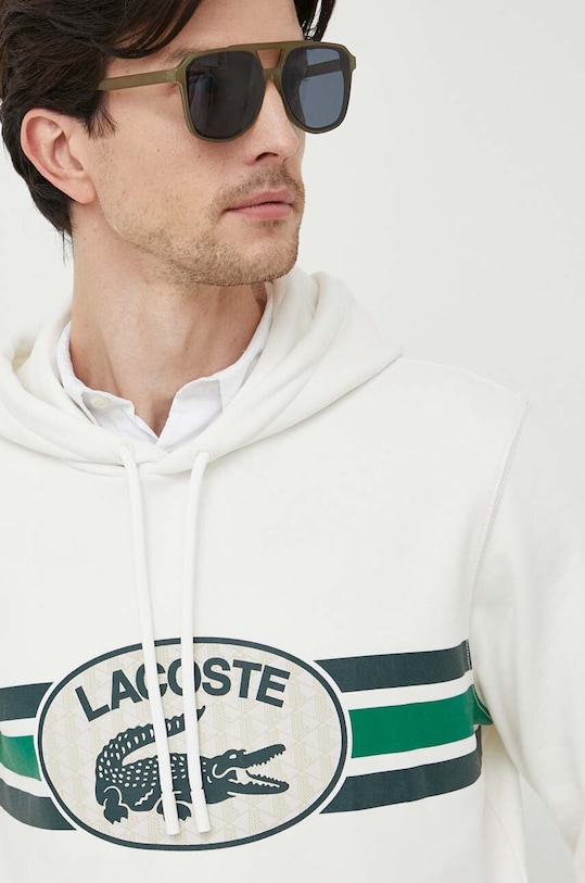 Βαμβακερή μπλούζα Lacoste μπεζ SH1413