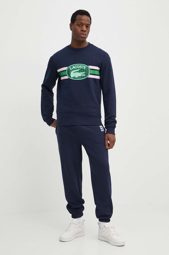 Bavlněná mikina Lacoste SH1420 námořnická modř SS24