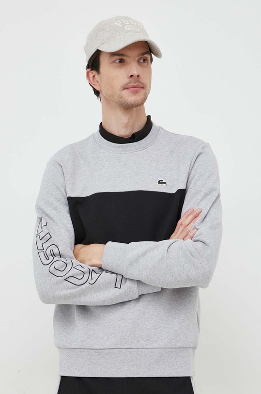 Lacoste hanorac de bumbac cu modele gri SH1433