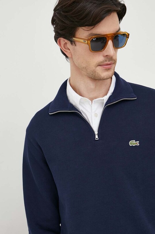 Хлопковый свитер Lacoste тёмно-синий SH1927