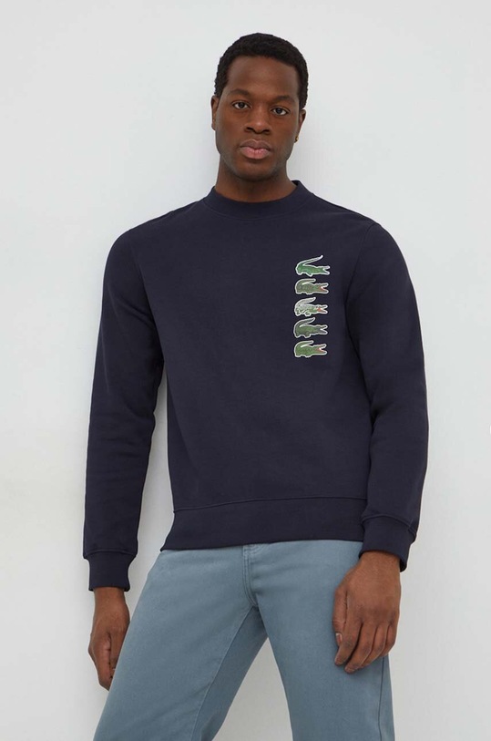 Lacoste hanorac de bumbac print bleumarin SH3581