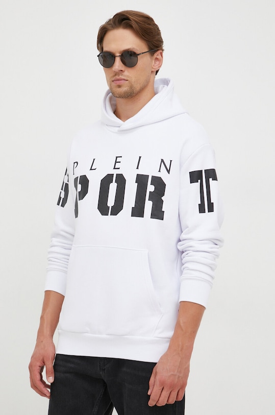 PLEIN SPORT bluza z kapturem biały AACC.MJB3102.SJO001N