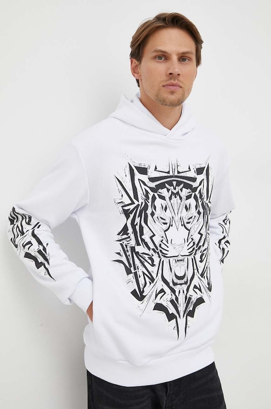 PLEIN SPORT bluza z kapturem biały AACC.MJB3106.SJO001N