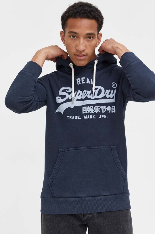 Superdry bluza z kapturem granatowy M2012093A.98T