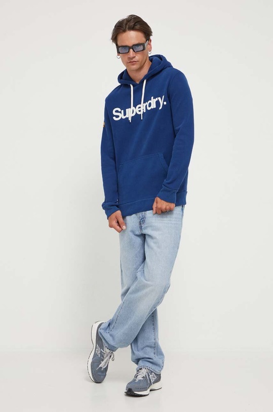 Mikina Superdry s kapucí modrá M2013135A.J6P