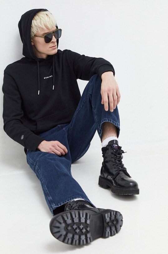 Bavlněná mikina Superdry M2013586A.02A černá AW23