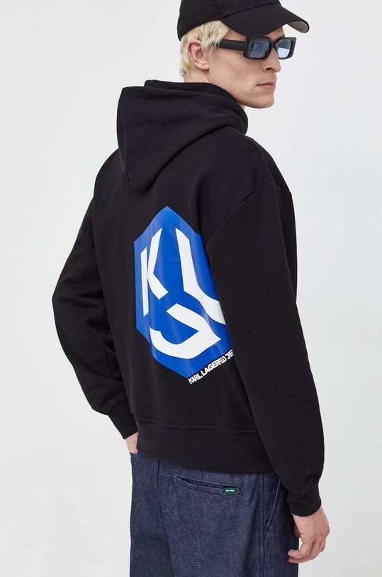 Суичър Karl Lagerfeld Jeans с качулка черен 236D1852