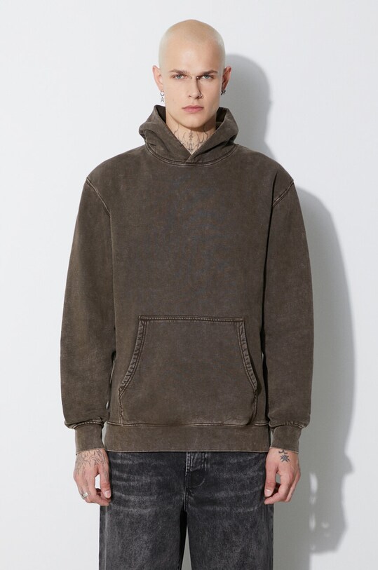 Taikan hanorac de bumbac Custom Hoodie uni verde TH0001.BRNA