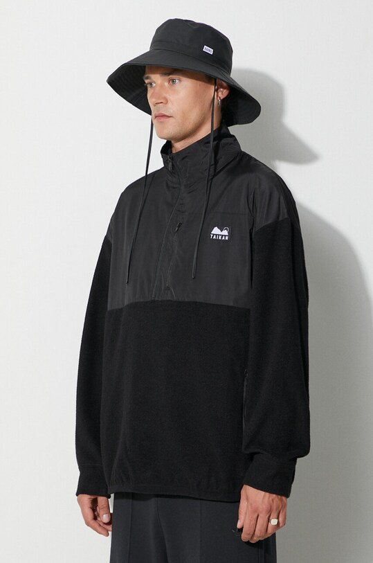 Taikan bluza bawełniana Polar Fleece Half czarny TK0013.BLK