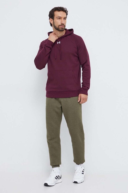 Under Armour felső Rival Fleece 1379757 burgundia SS25