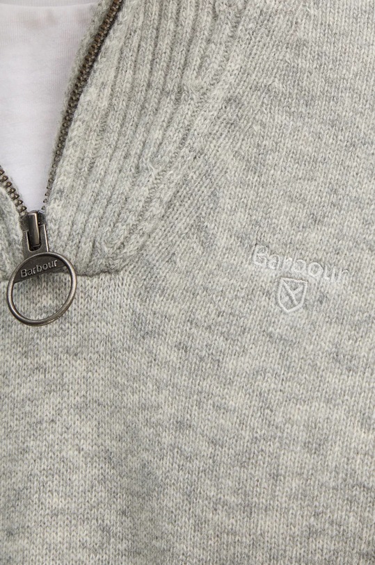 Barbour sweter wełniany MKN0339 szary
