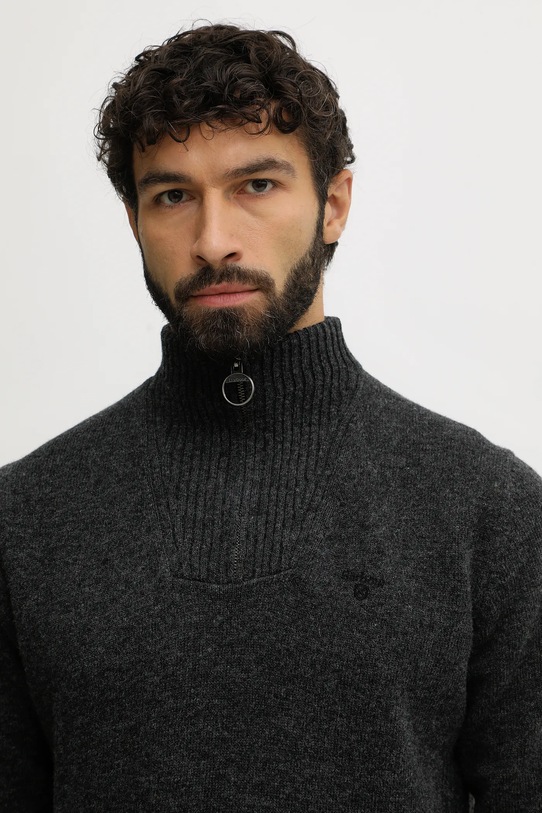 Barbour sweter wełniany szary MKN0339