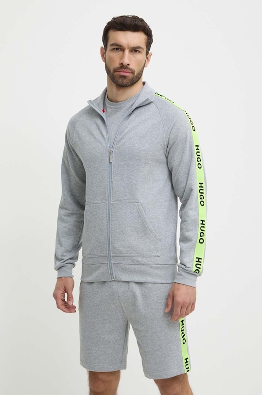 Бавовняна кофта лаунж HUGO сірий 50496985