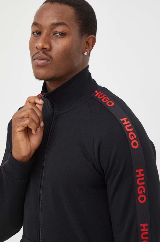 HUGO pamut pulóver otthoni viseletre fekete 50496985