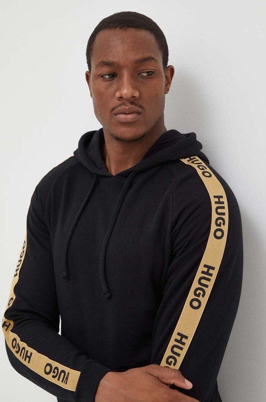 Βαμβακερό φούτερ HUGO μαύρο 50497003