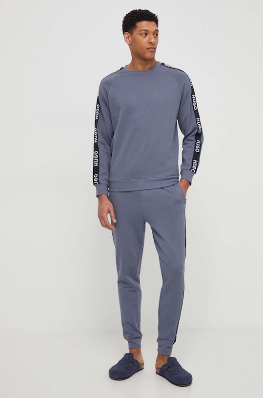 HUGO hanorac lounge din bumbac 50504273 gri SS24
