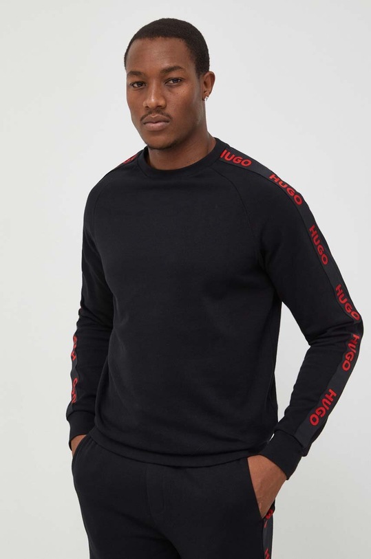 HUGO bluza bawełniana lounge czarny 50504273