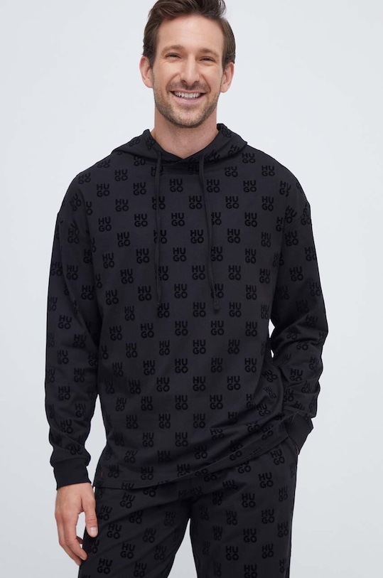 HUGO bluza lounge z elastanem czarny 50501592