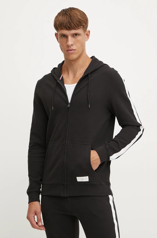 Tommy Hilfiger hanorac lounge din bumbac imprimeu negru UM0UM03011