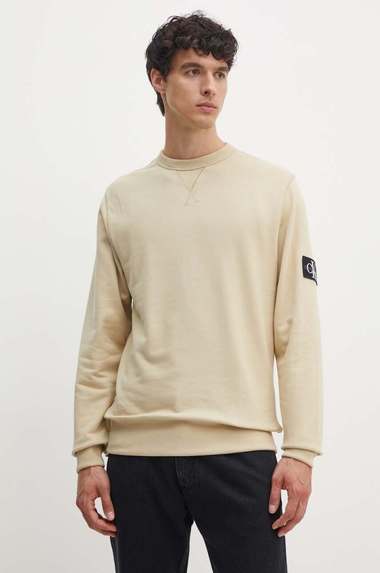 Бавовняна кофта Calvin Klein Jeans бавовна бежевий J30J323426