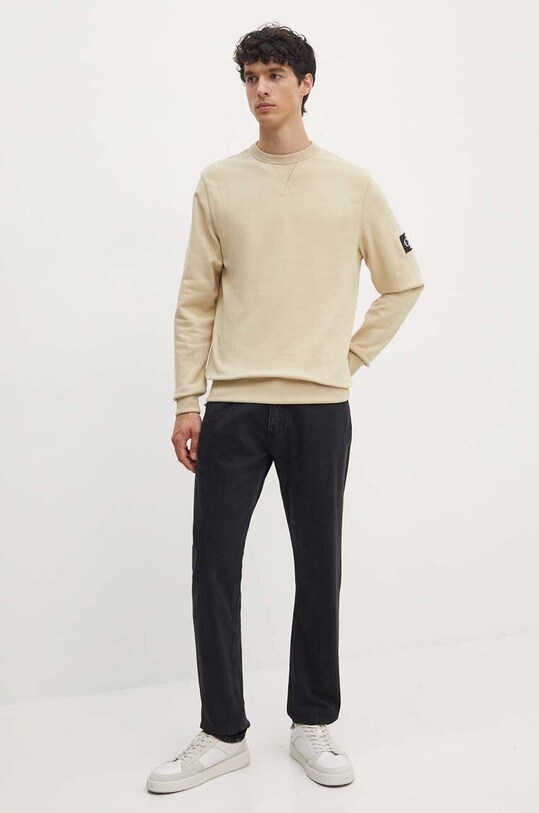 Calvin Klein Jeans hanorac de bumbac J30J323426 bej AA00