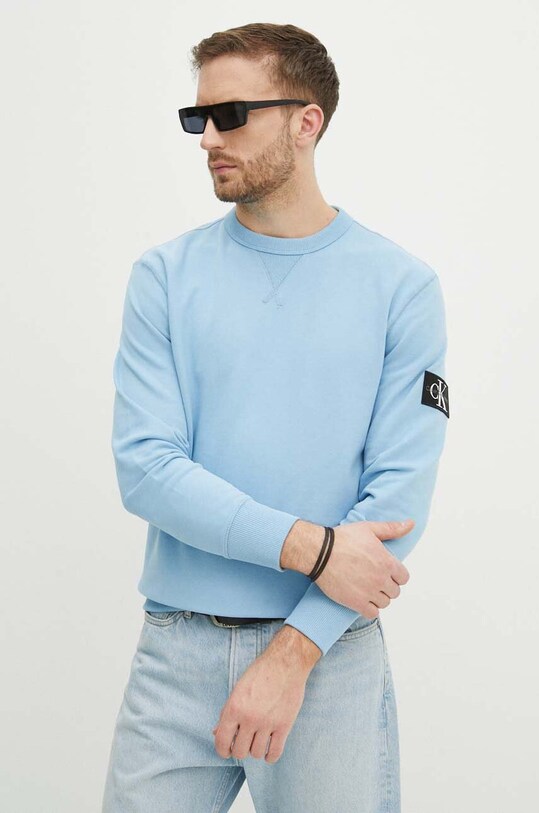 Calvin Klein Jeans pamut melegítőfelső pamut kék J30J323426