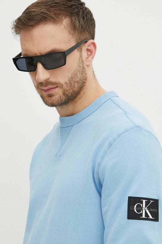 Bavlnená mikina Calvin Klein Jeans modrá J30J323426