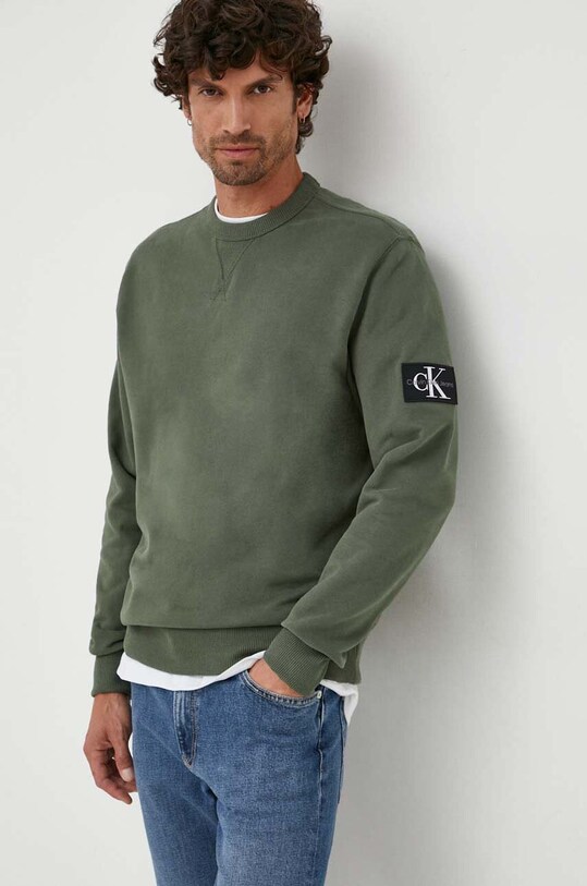 Хлопковая кофта Calvin Klein Jeans хлопок зелёный J30J323426