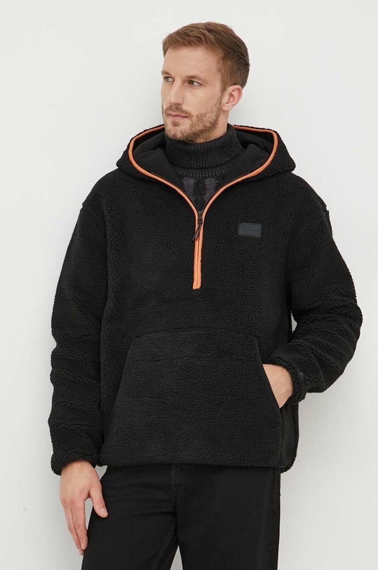 Μπλούζα Calvin Klein Jeans με κουκούλα μαύρο J30J324086