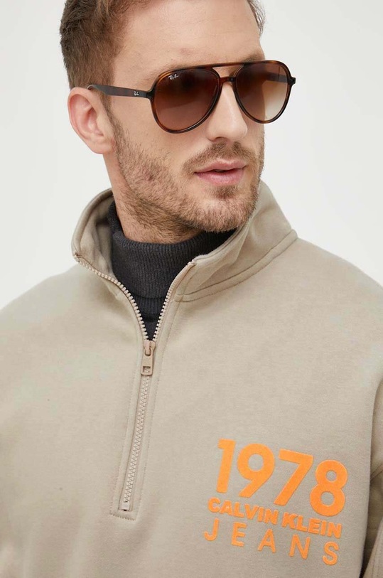 Μπλούζα Calvin Klein Jeans μπεζ J30J324100