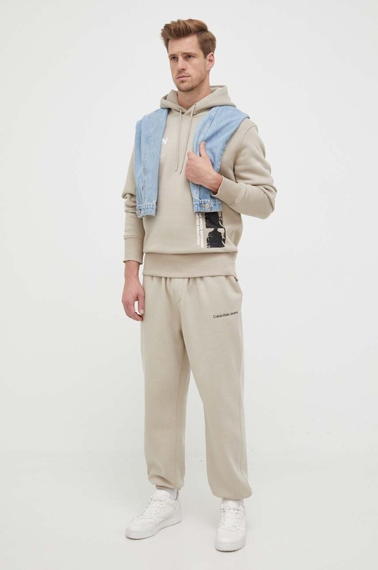 Calvin Klein Jeans bluza J30J324103 beżowy AW23