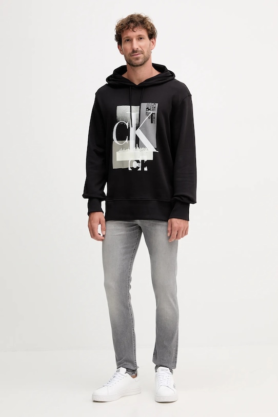 Bavlněná mikina Calvin Klein Jeans J30J324310 černá AW23