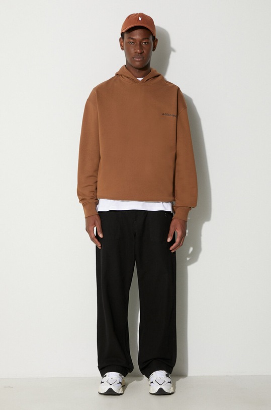 A-COLD-WALL* cotton sweatshirt ESSENTIALS SMALL LOGO HOODIE ACWMW145 brown AW23