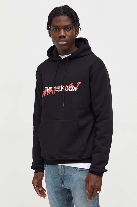 Бавовняна кофта The Kooples з капюшоном чорний HSWE25090K