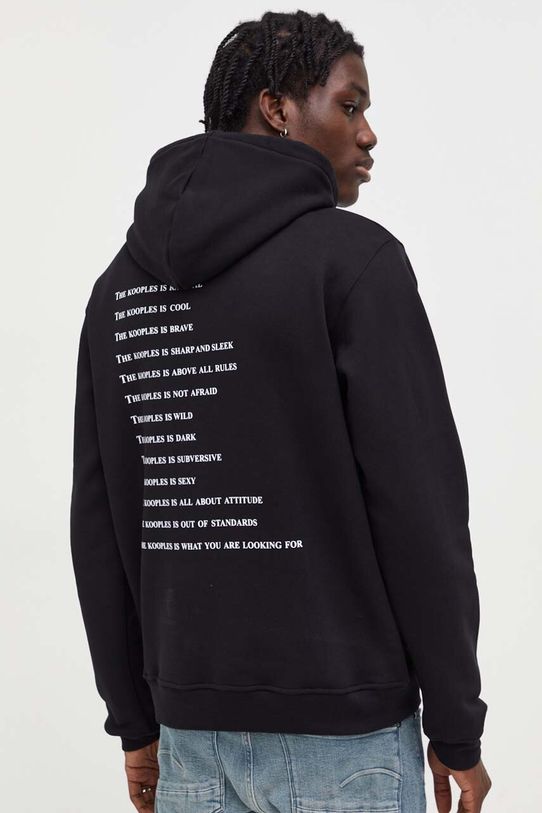 Βαμβακερή μπλούζα The Kooples HSWE25090K μαύρο AW23